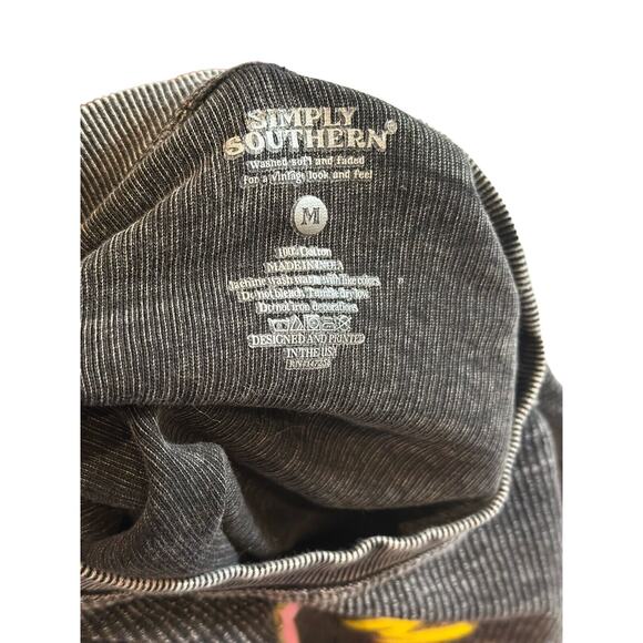 Simply Southern Sweatshirt Happy Mind Happy Life Womens Medium Gray Cropped - Picture 5 of 9